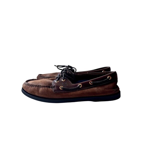Sperry Top-Sider Men’s Brown Suede & Leather Boat Shoes Size 10M Classic Deck Lo - Picture 6 of 10